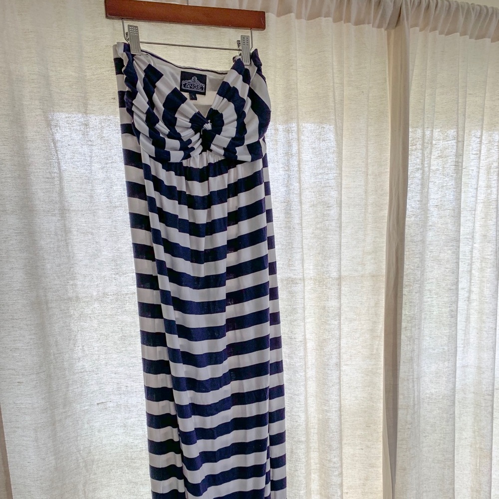 Angie Striped Strapless Maxi Dress